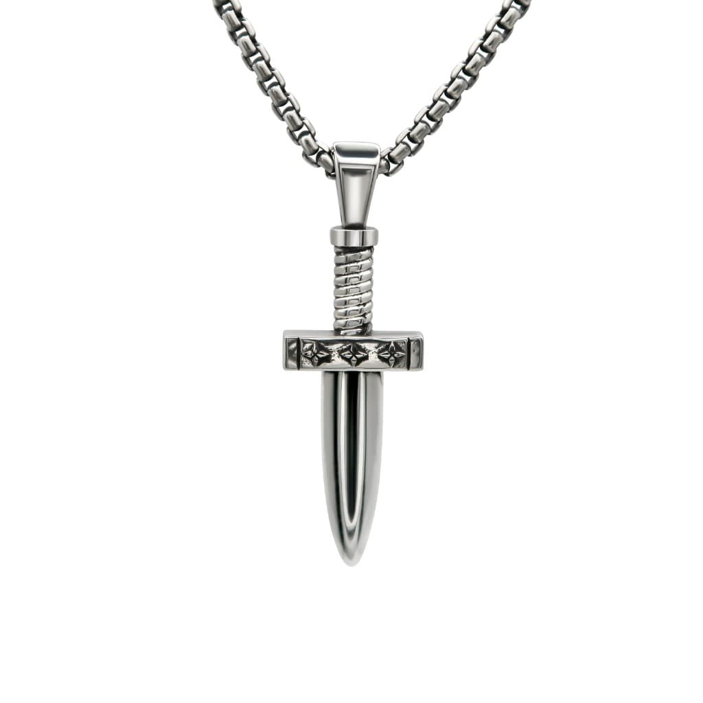 2mm Box Chain & Dagger Pendant Set